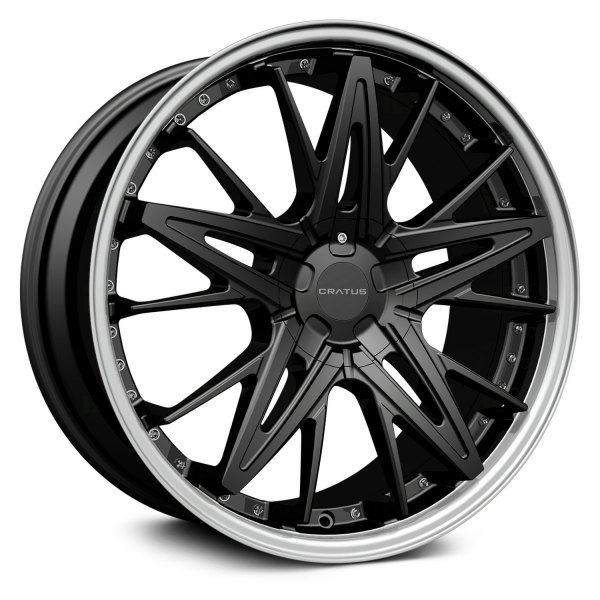 CRATUS® - CR103 Gloss Black with Machined Lip and Chrome Rivets