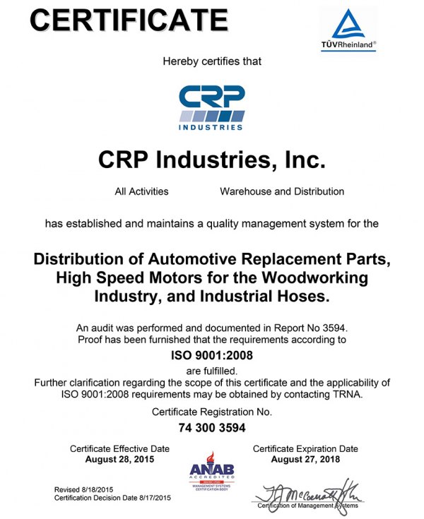 Crp® - Certificate