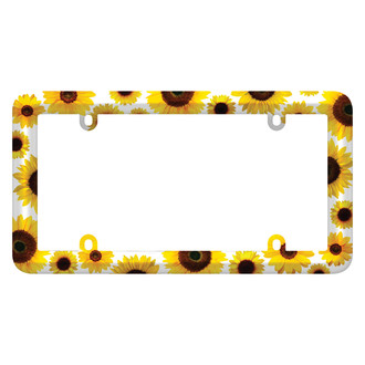 Cruiser® - Bold Graphics Sunflowers Style Chrome License Plate Frame