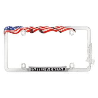 License Plate Frame with United We Stand Logo American Flag