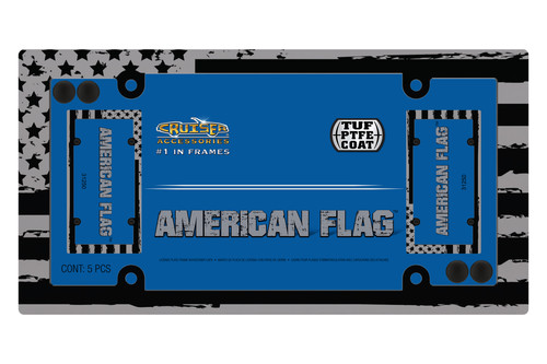 Cruiser Accessories American Flag License Plate Frame - Matte Black, With Fastener Caps - View #8
