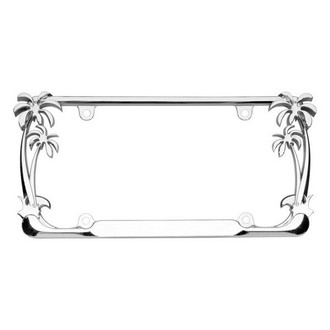 Cruiser® - Palm Tree Style Chrome License Plate Frame