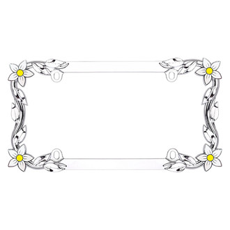 Cruiser® - Daisy Style Chrome License Plate Frame