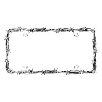 Cruiser® - Barbed Wire II Style Chrome License Plate Frame