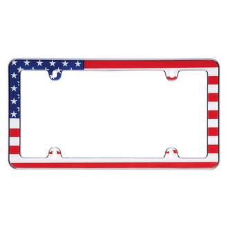 Cruiser® - USA Flag Style Chrome License Plate Frame