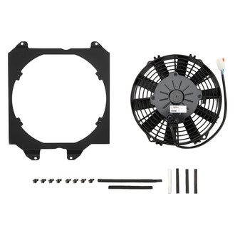 CSF® - Aluminum Black Fan Shroud with 12" High Performance Spal Fan
