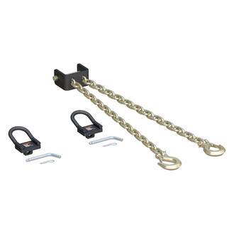CURT® - CrossWing 5th Wheel Safety Chain Assembly with Rail Anchors