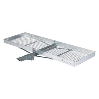 CURT® - Silver Aluminum Tray Cargo Carrier with Folding Shank for 2" Receivers