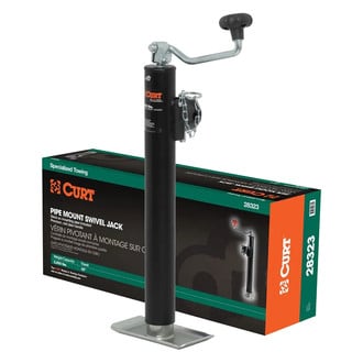 CURT® - Pipe-Mount Swivel Topwind Swivel Trailer Jack