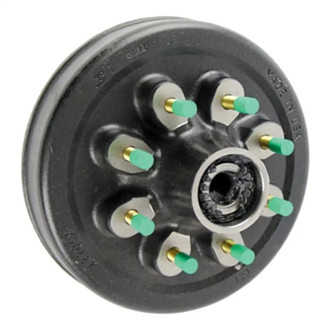 CURT® - 12" Threaded Hybrid Trailer Brake Hub - 8K, 8 on 6-1/2", 9/16" Studs, Oil