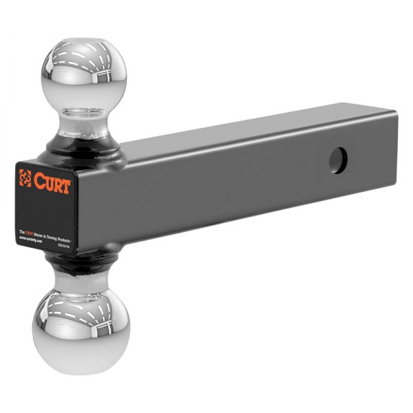 CURT® - Multi-Ball Mount for 2" Receivers with 2 Chrome Balls, Hollow Shank