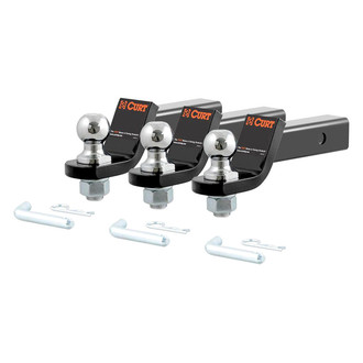 CURT® - Class 3 Loaded 2" Drop Gloss Black Powder Coat Ball Mount Set for 2" Receivers