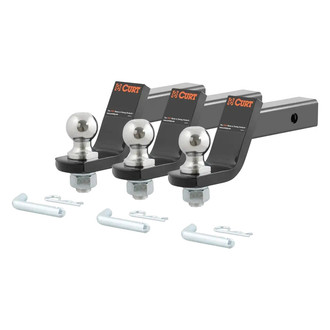 CURT® - Class 3 Loaded 4" Drop Gloss Black Powder Coat Ball Mount Set