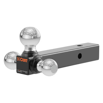 CURT® - Class 3 Black with Chrome Hitch Balls Tri-Ball Mount for 2" Receivers