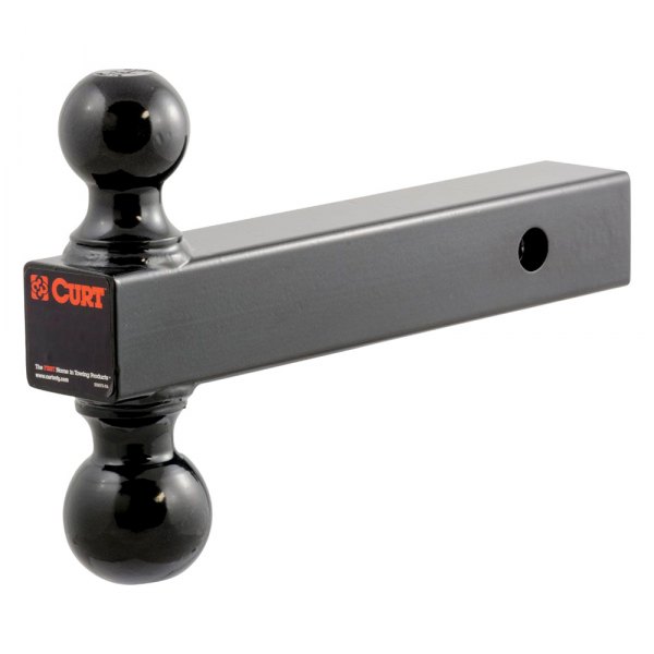 CURT® - Multi-Ball Mount for 2" Receivers with 2 Black Balls, Solid Shank
