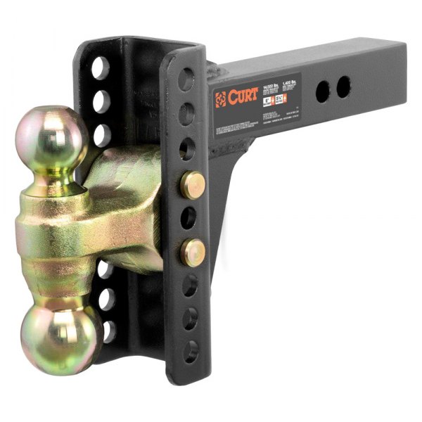 CURT® - Adjustable Channel-Style Dual Ball Mount for 2" Receivers