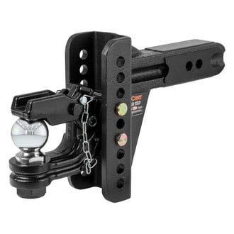 CURT® - Adjustable Channel 6" Drop / 5-1/4" Rise Black Powder Coat Ball Mount for 2-1/2" Receivers