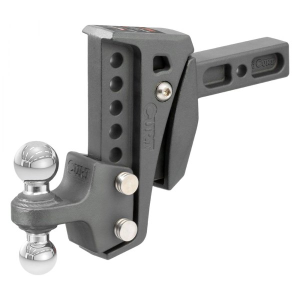 CURT® - Class 5 Rebellion XD Adjustable Cushion 6" Drop / 1" Rise Carbon Steel Ball Mount for 2" Receivers