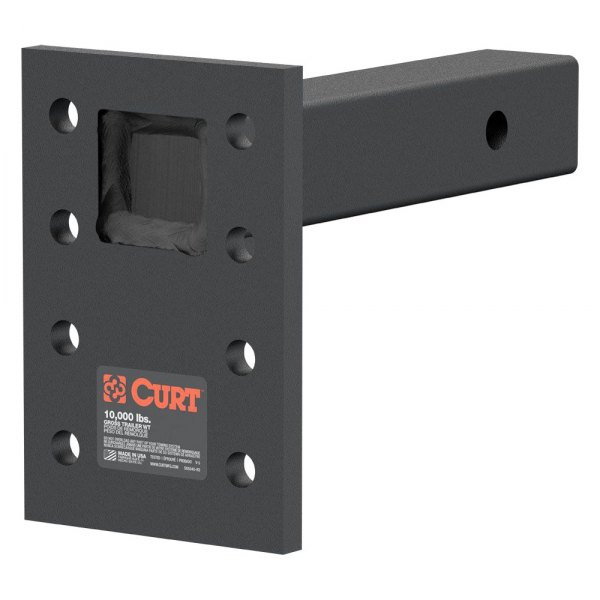 CURT® - 6-1/2" Drop Adjustable Pintle Mount for 2" Receivers 10000 lbs GTW 10-1/2" Length 1/2" Rise