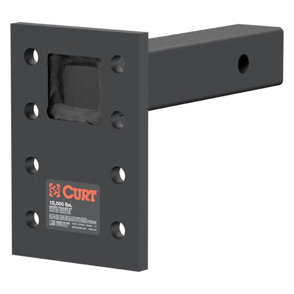 CURT® - 6-1/2" Drop Adjustable Pintle Mount for 2" Receivers 15000 lbs GTW 10-1/2" Length 1/2" Rise