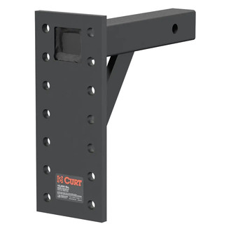 CURT® - 11-1/2" Drop Adjustable Pintle Mount for 2" Receivers (10000 lbs GTW, 12-1/2" Length, 6" Rise)