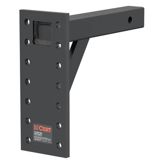 CURT® - 11-1/2" Drop Adjustable Pintle Mount for 2" Receivers (10000 lbs GTW, 14-1/2" Length, 6" Rise)