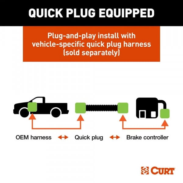 CURT Discovery Electric Trailer Brake Controller - Time-Delay Control For RVs, Trailers & Haulers