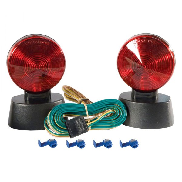 CURT® - Magnetic Base Towing Light Kit with 20' Cord and 4-Way Flat Plug
