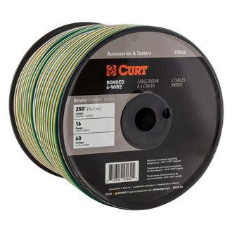 CURT® - Automotive Primary Wire, 4-Bond White, Brown, Yellow, Green 250' Spool