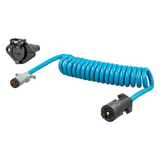 CURT® - 8' Dinghy Towing Adapter & Socket (7-Way RV Blade to 6-Way Round Vehicle)