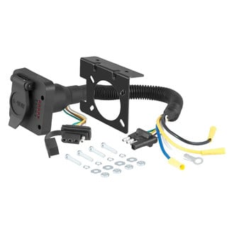 CURT® - 4-Way Flat Dual-Output Electrical Adapter with Tester