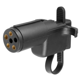 CURT® - 6-Way RV Round to 4-Way Flat Adapter with LED Dust Cover