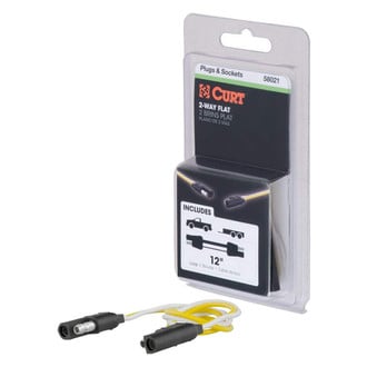 CURT® - 12" 2-Way Flat Connector Plug and Socket