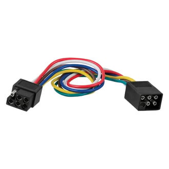 CURT® - 6-Way Square Trailer End and Vehicle End Plug and Socket
