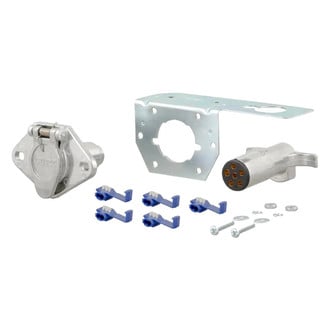 CURT® - 6-Way Round Vehicle End and Trailer End Connector Plug and Socket
