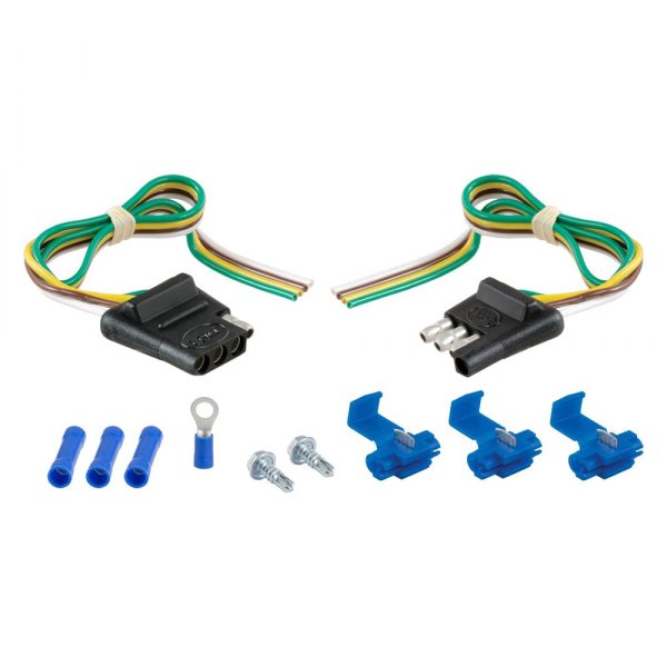 CURT® - 12" 4-Way Flat Connector Plug and Socket Kit