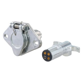 CURT® - 4-Way Round Trailer End and Vehicle End Connectors Plug and Socket