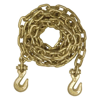 CURT® - 70 Grade Transport Binder Safety Chain Assembly with 2 Clevis Grab Hooks (5/16"x186" Chain, 18800 lbs Minimum Break Force)