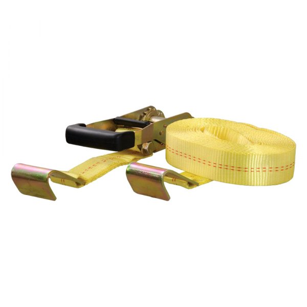 CURT® - 10,000 lbs Yellow Ratchet Tie-Down with Flat Jook