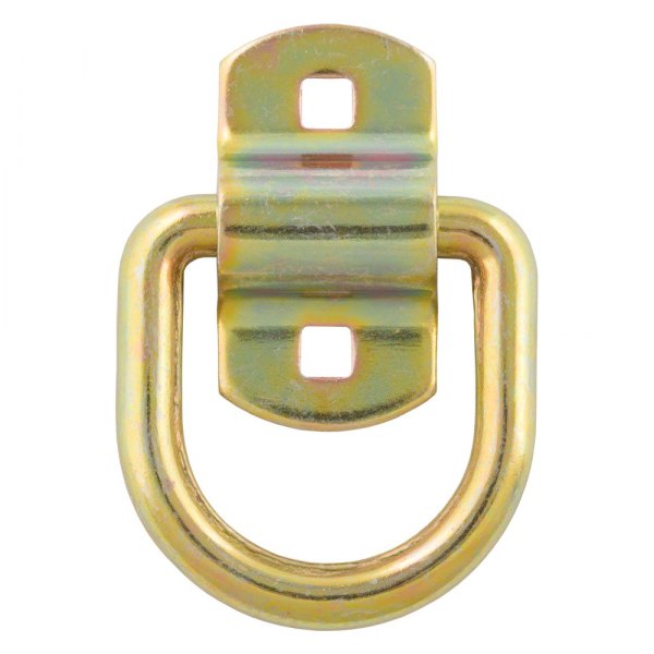 CURT® - 2-1/2" x 2-3/8" Yellow Zinc Surface-Mounted Tie-Down D-Ring with Bracket (11000 lbs)