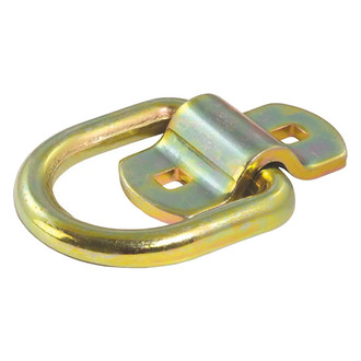 CURT® - 2-1/2" x 2-3/8" Yellow Zinc Surface-Mounted Tie-Down D-Ring with Bracket (11000 lbs)