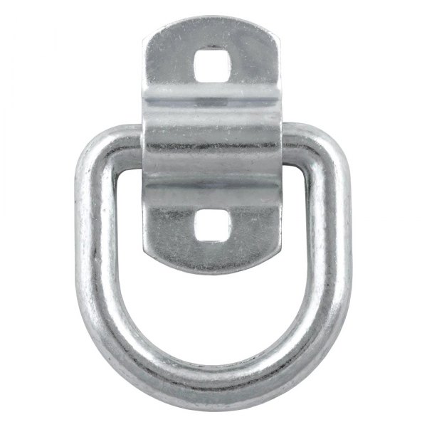 CURT® - 2-1/2" x 2-3/8" White Zinc Surface-Mounted Tie-Down D-Ring with Bracket (11000 lbs)