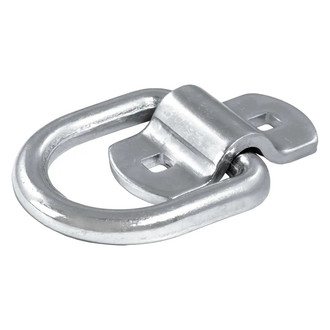 CURT® - 2-1/2" x 2-3/8" White Zinc Surface-Mounted Tie-Down D-Ring with Bracket (11000 lbs)