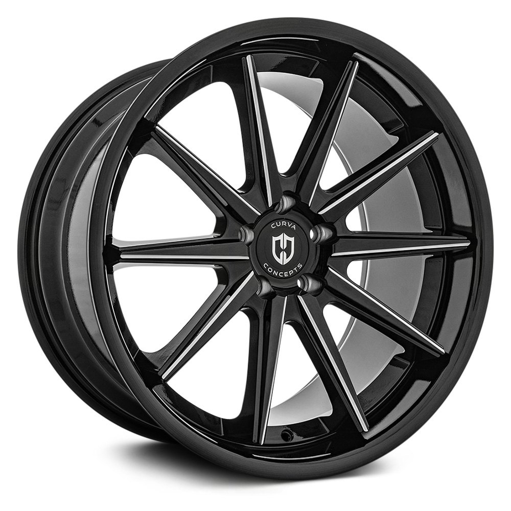 CURVA® C24 Wheels - Gloss Black with Milled Accents Rims