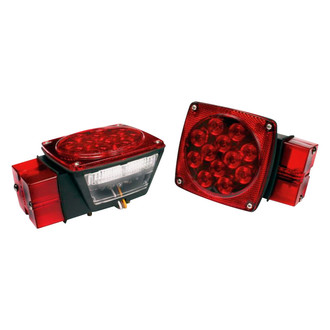Custer Products Limited® - Submersible Red Square LED Combination Tail Light with License Light