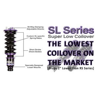 D2 Racing® - 2"-5" x 2"-5" SL Series Front and Rear Coilover Kit