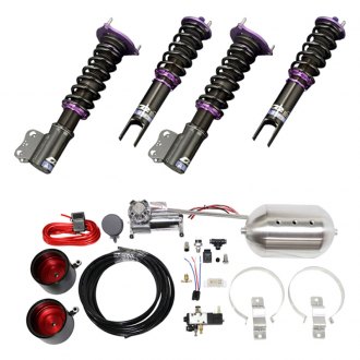 D2 Racing® - 0"-2" x 0"-2" RS Series Front and Rear Coilover Kit with Gold Control System