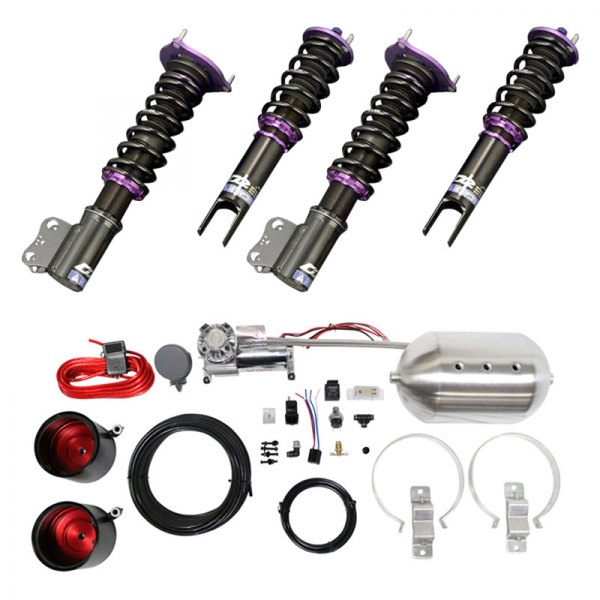 D2 Racing® - RS Series Front and Rear Coilover Kit with Silver Control System 