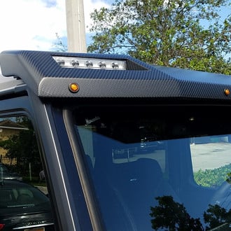 D2S® - 4x4 Square Style Carbon Fiber Roof Sun Visor with DRL Lights