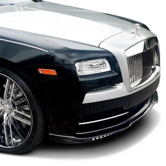 D2S® - Linea Tesoro Style Carbon Fiber Front Bumper Lip Spoiler with Mesh Grille and Lights